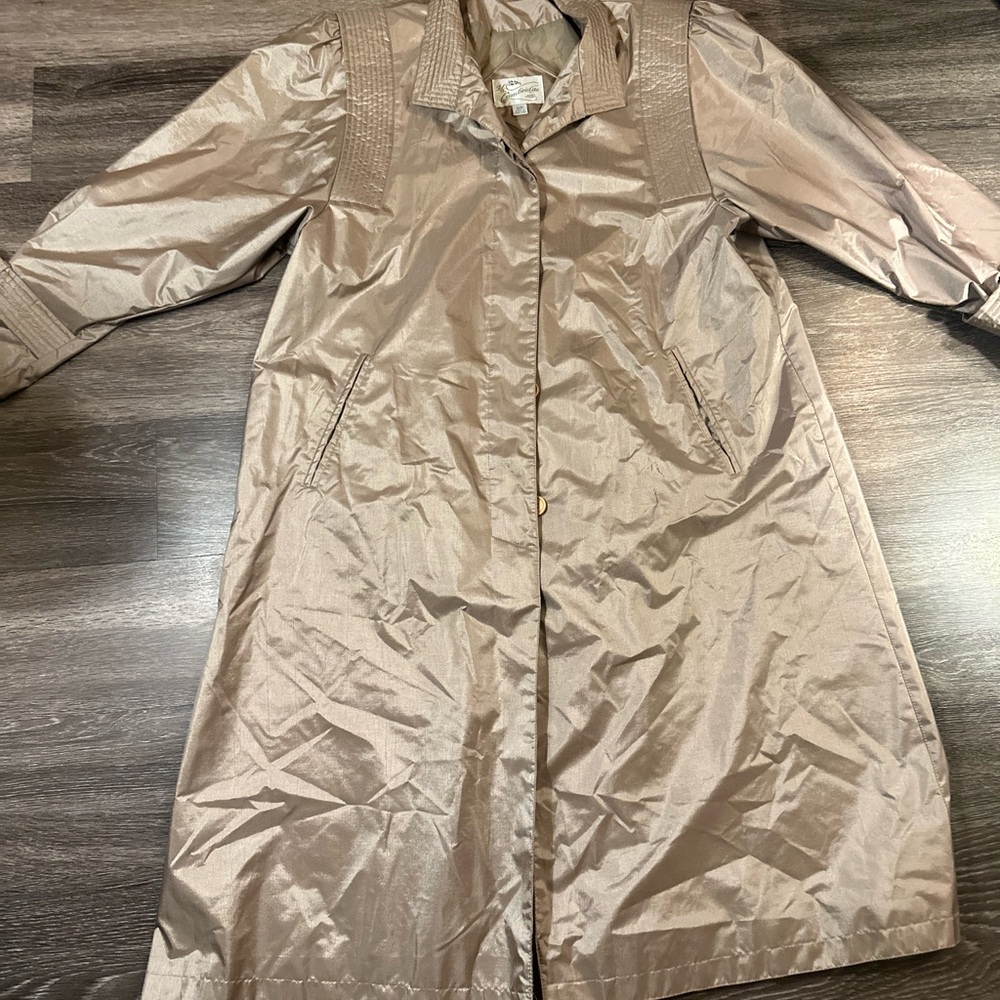Vintage Ms Cambridge Lightweight Taupe Trench Coat Sz 12p